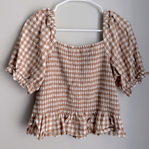 J.Crew Factory Flannel Smocked Top - Picture 9 of 9